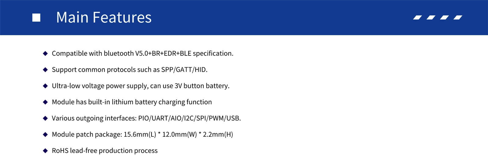 ZX-BT506Main Features